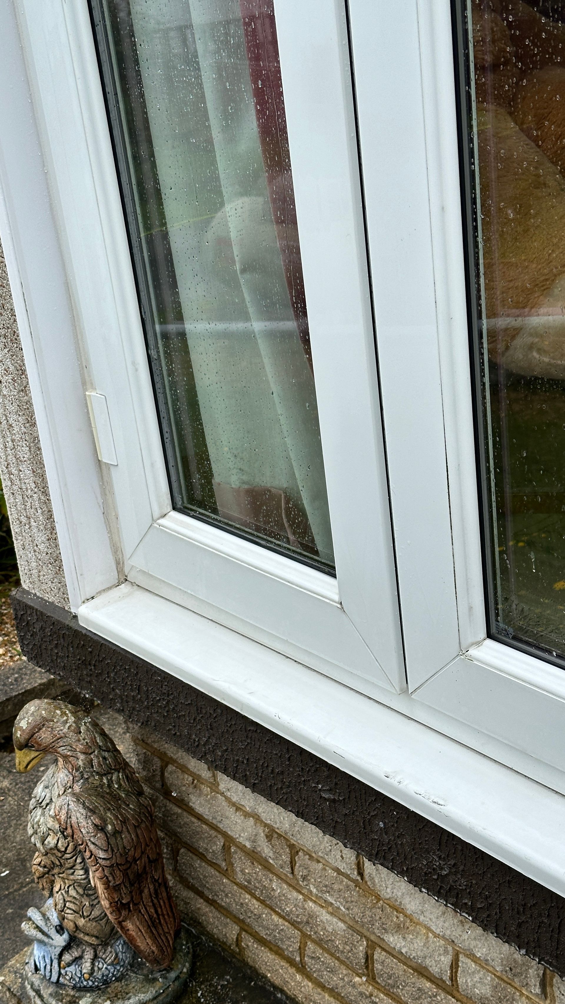 A close up of a clean window sill