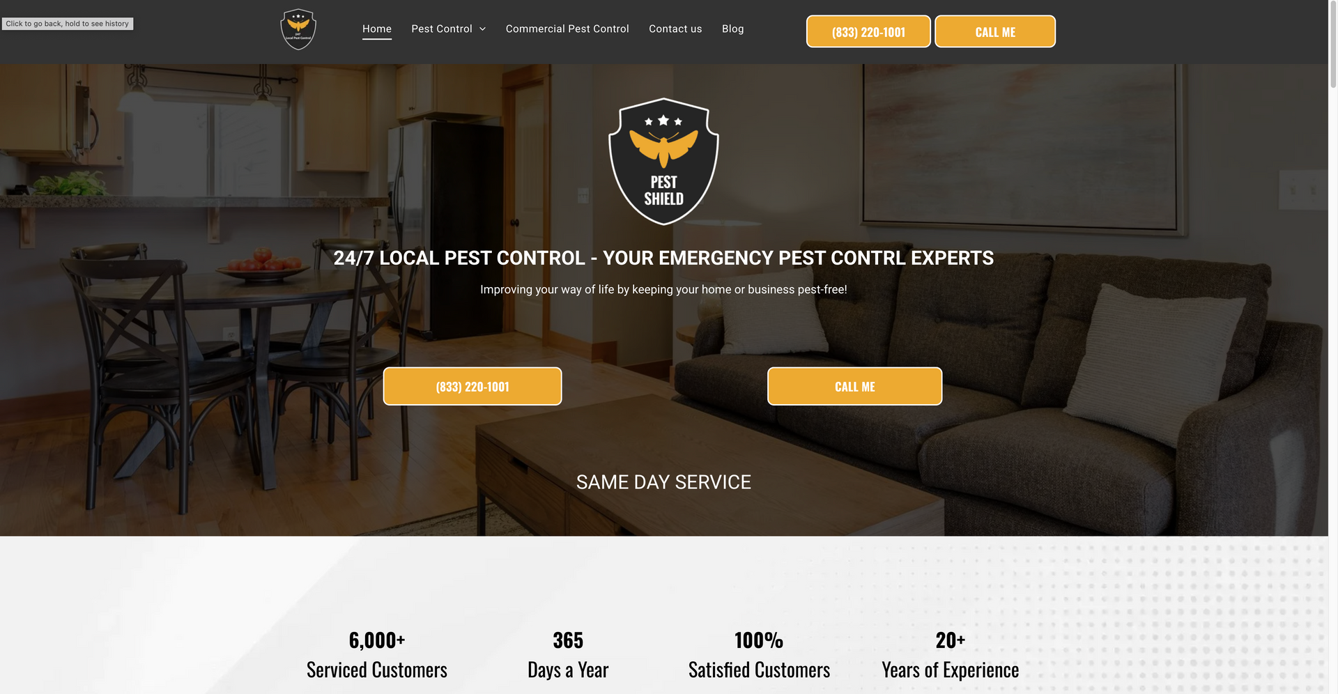 A living room with a couch , table and chairs on a website.