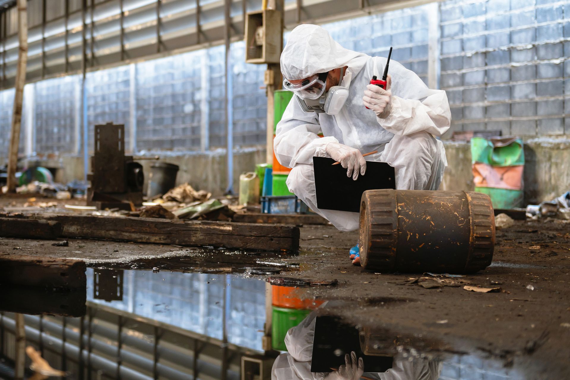 Woman Is Cleaning an Air Conditioner | Watervliet, MI | Mr. Cleans Restoration Woman Is Cleaning an Air Conditioner | Watervliet, MI | Mr. Cleans Restoration