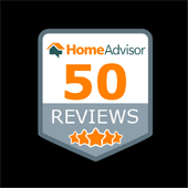 HomeAdvisor 50 reviews badge