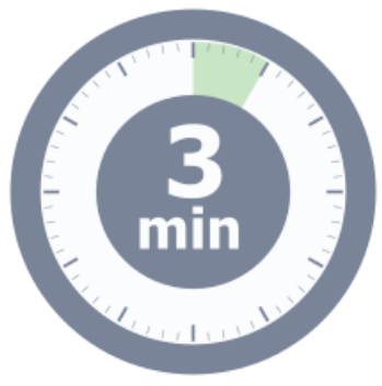 A clock that says 3 min on it