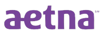 Aetna logo in purple.