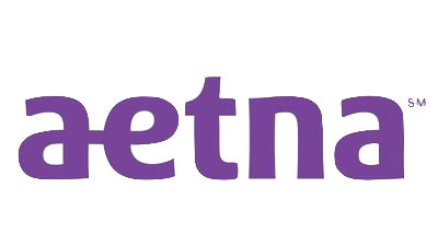 Aetna logo in purple text on a white background.