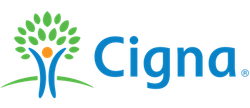 Cigna logo: a tree with a person in its center, and the word 