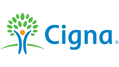 Cigna logo with a person-shaped figure under a tree. The word Cigna is in blue.