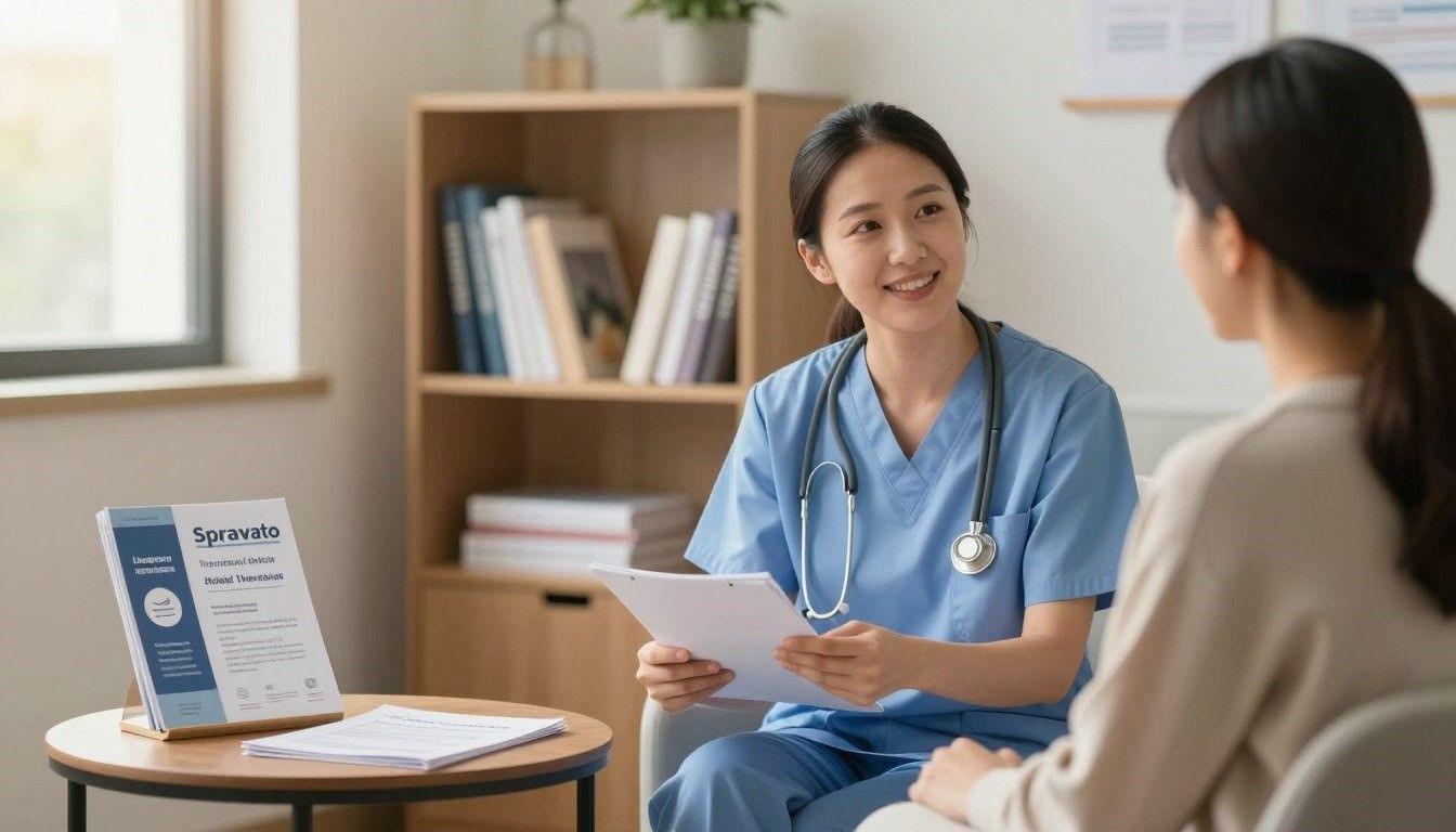 Healthcare provider consulting with patient in medical office