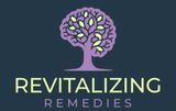 A logo for revitalizing remedies with a tree in the shape of a brain