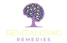 The logo for revitalizing remedies has a tree in the shape of a brain.