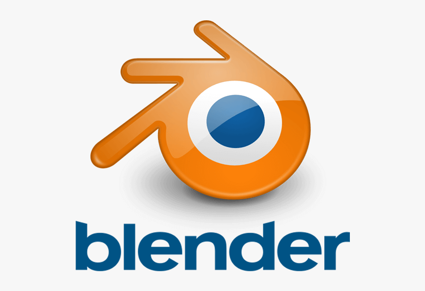 An orange and blue Blender logo on a white background