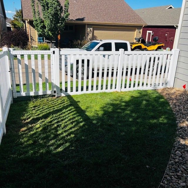 White semi private vinyl fence — Greeley, CO — Fence Pros