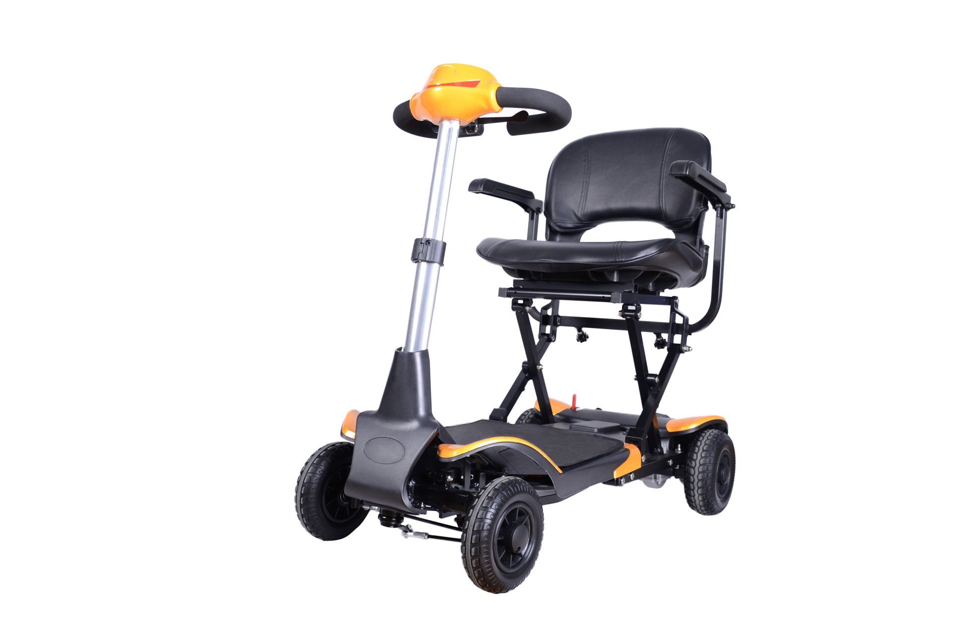 Yellow Folding Mobility Scooter - front open
