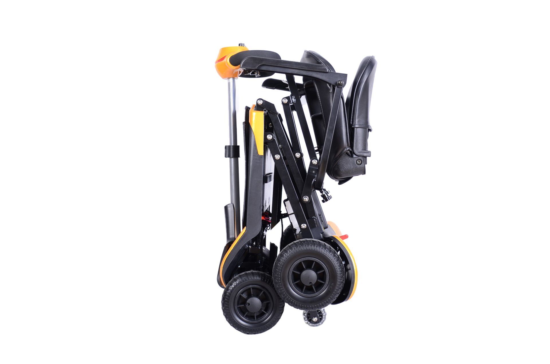 Yellow Folding Mobility Scooter - left folded