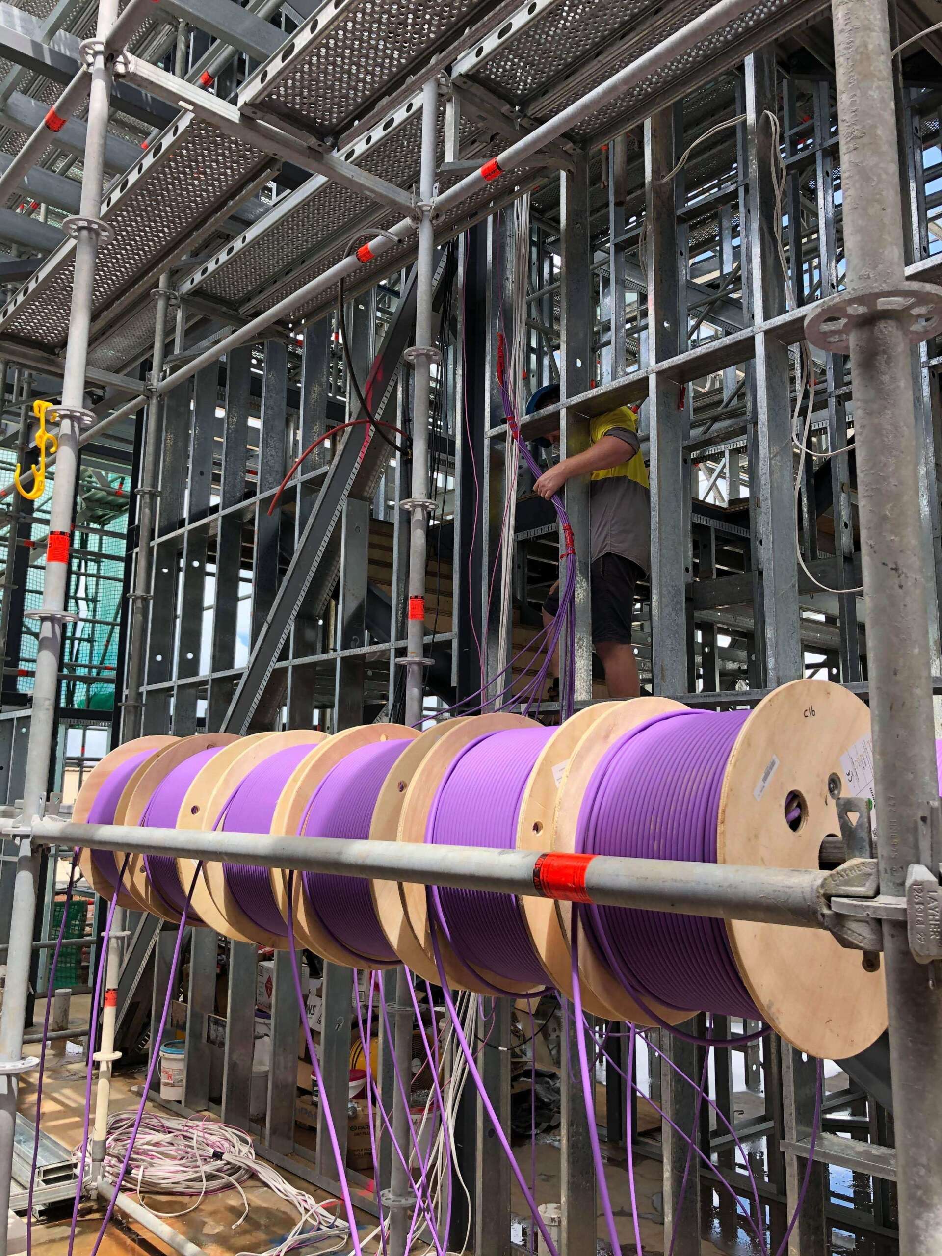 Setting up lan cables — Lightning Comms, CCTV & Security in Cannonvale, QLD