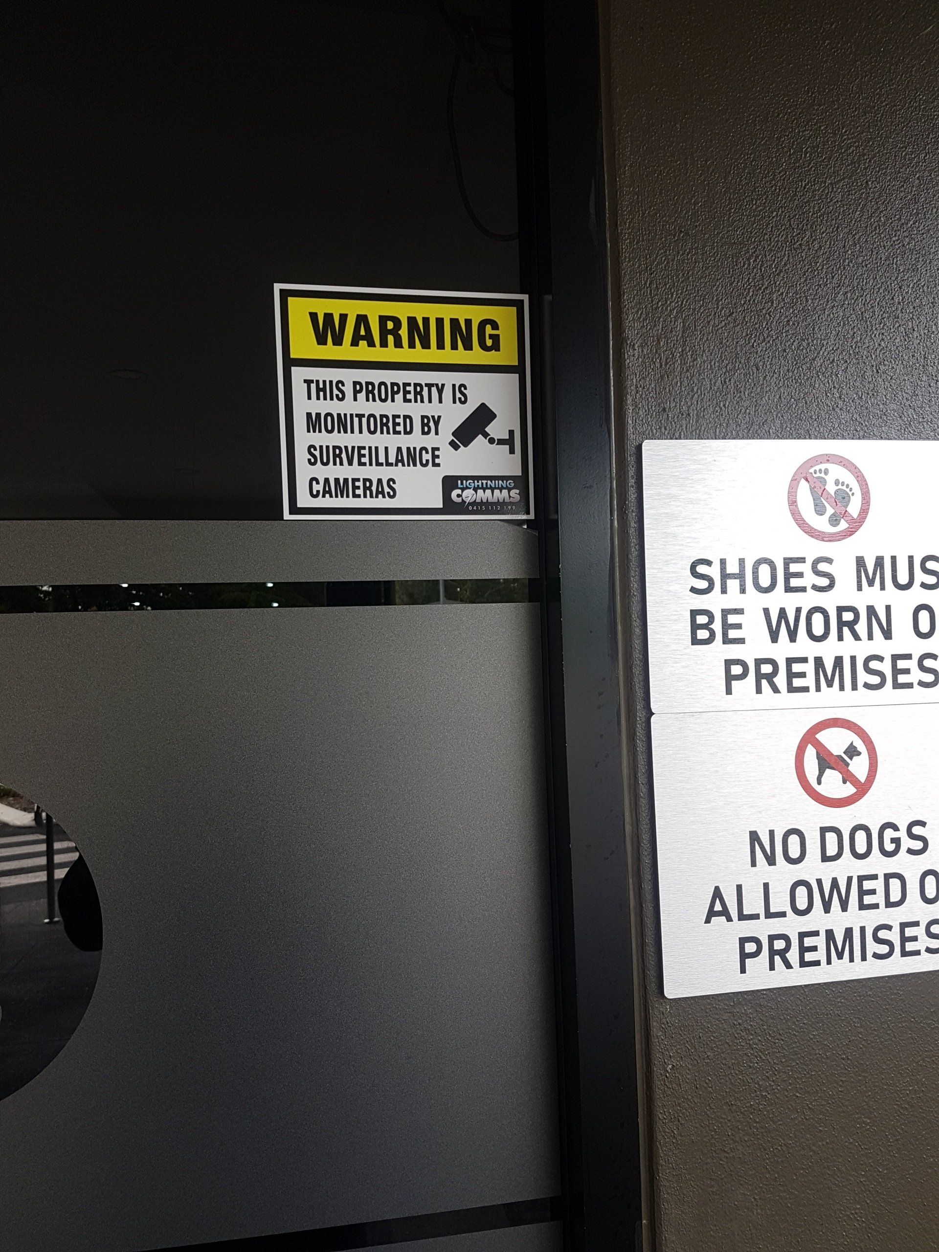 Security Warning Sign — Lightning Comms, CCTV & Security in Cannonvale, QLD