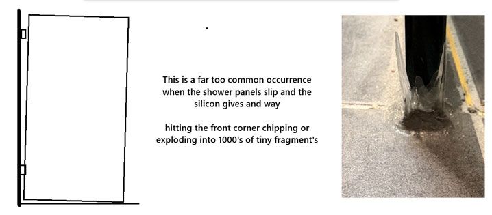 Annotated slide with a close-up of a dark stain on a carpet by a wall.