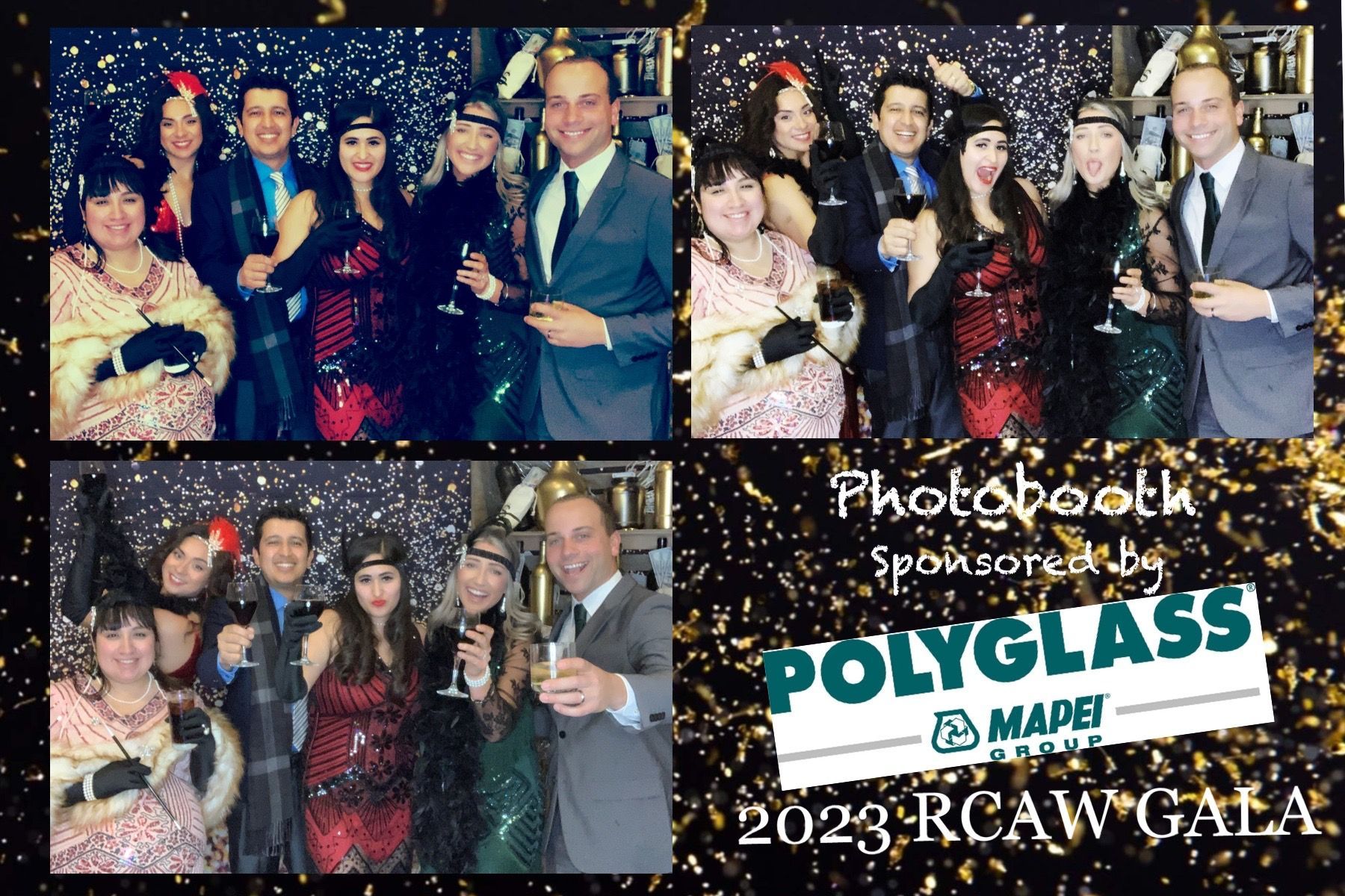 a photo booth sponsored by polyglass for the 2023 rcaw gala