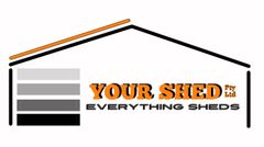 A logo for a company called your shed everything sheds.