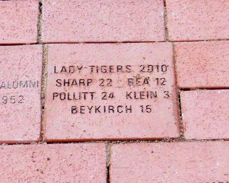 A brick that says lady tigers on it