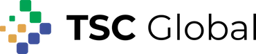 Un logo pour tsc global est affiché sur un fond blanc.