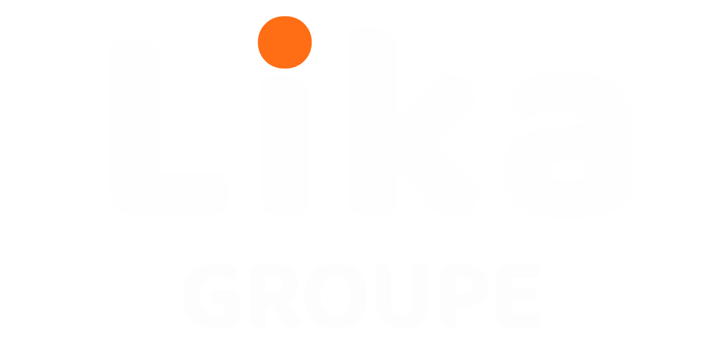 Logo  blanc Lika Groupe, en bas de pages