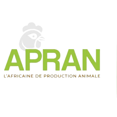 A logo for apran l' africaine de production animale
