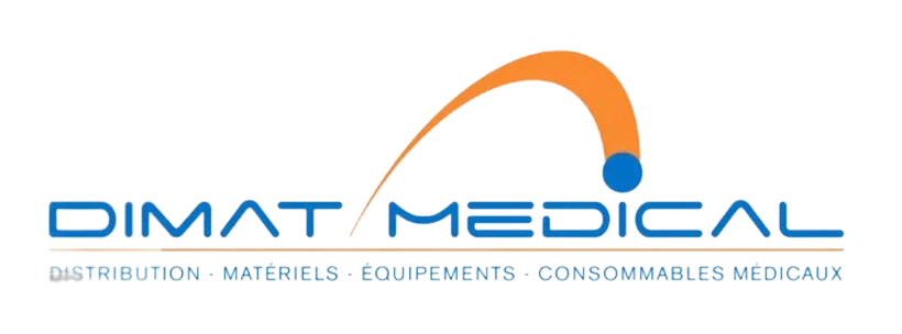 Un logo bleu et orange pour dimat medical