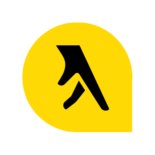 Un cercle jaune avec une lettre noire a à l'intérieur