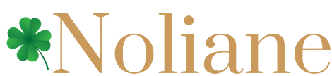 Un logo pour noliane avec un trèfle vert au milieu.