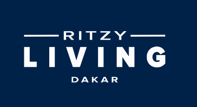Logo ritzy living dakar sur fond bleu