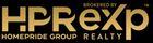 Gold logo on black background: "HPReXp" with "BROKERED BY" at top and "HOMEPRIDE GROUP REALTY" at bottom.