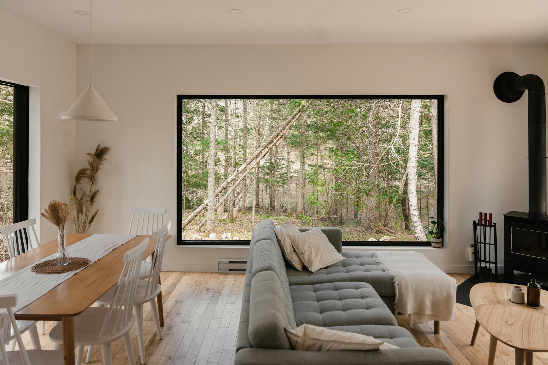 home interior with big window