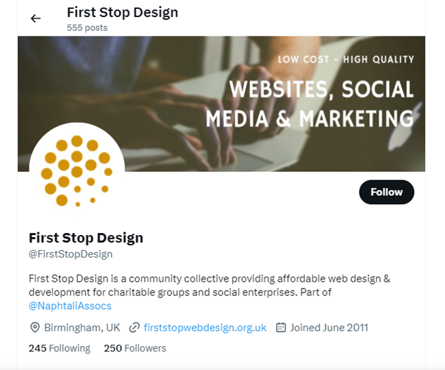First Stop Web Design Twitter