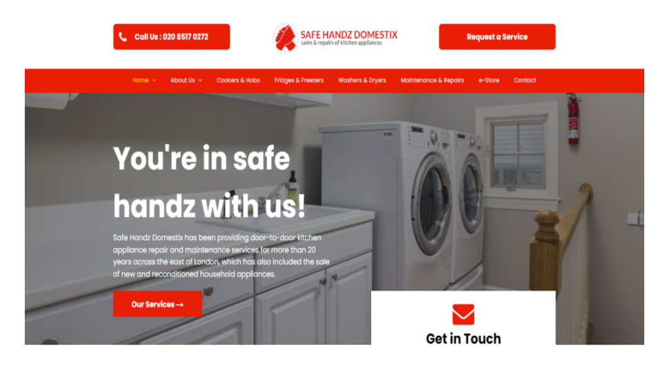 Safe Handz Domestix website