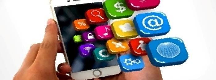 internet icons on a smartphone