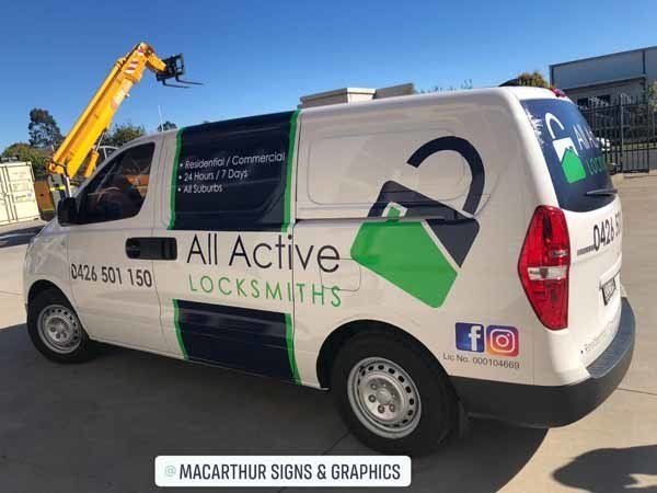 All Active Locksmiths Van — Smeaton Grande NSW — Macarthur Signs & Graphics