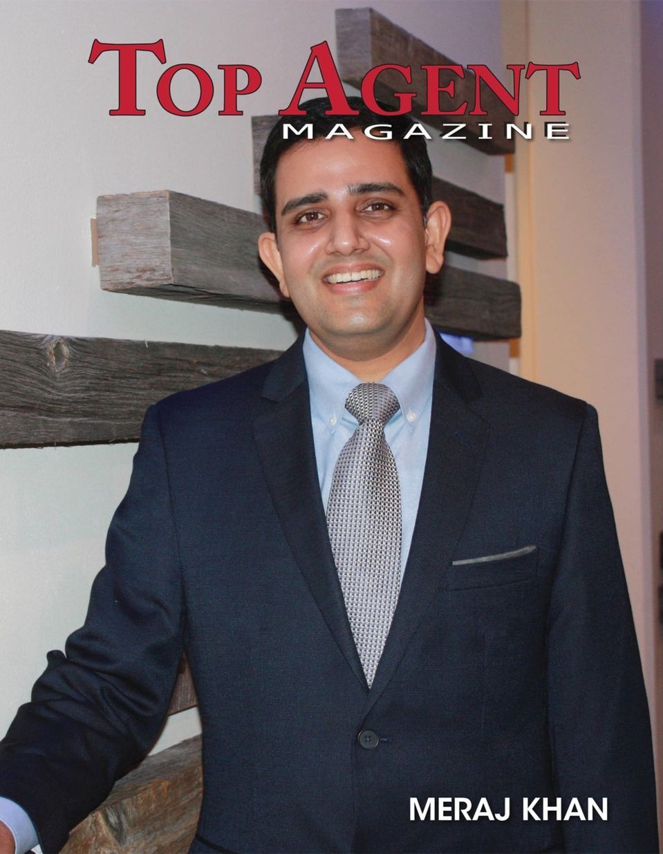 A man in a suit and tie is on the cover of top agent magazine