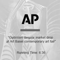 An ap article about optimism despite market drop at art basel contemporary art fair.