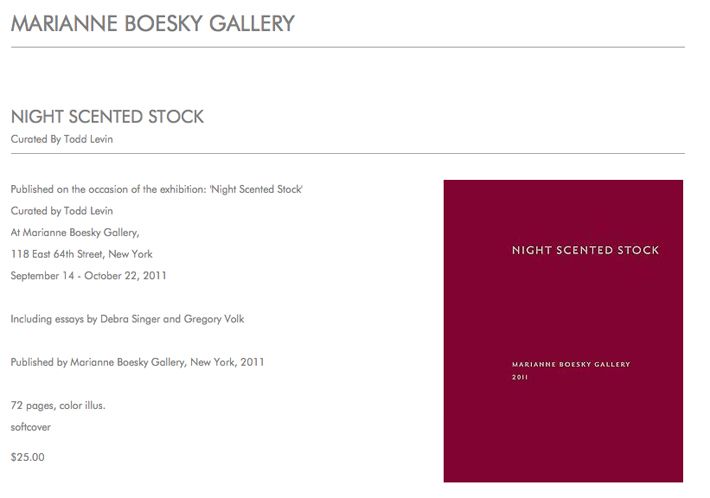 Night scented stock is a book by marianne boesky gallery