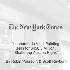 Leonardo da vinci painting sells for $ 450.3 million , shattering auction highs.