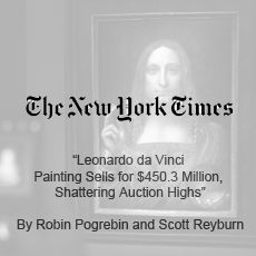 Leonardo da vinci painting sells for $ 450.3 million , shattering auction highs.