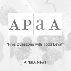 The logo for apaa five questions with todd levin.