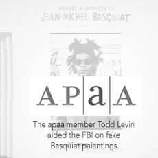 The apaa member todd levin aided the fbi on fake basquiat paintings.