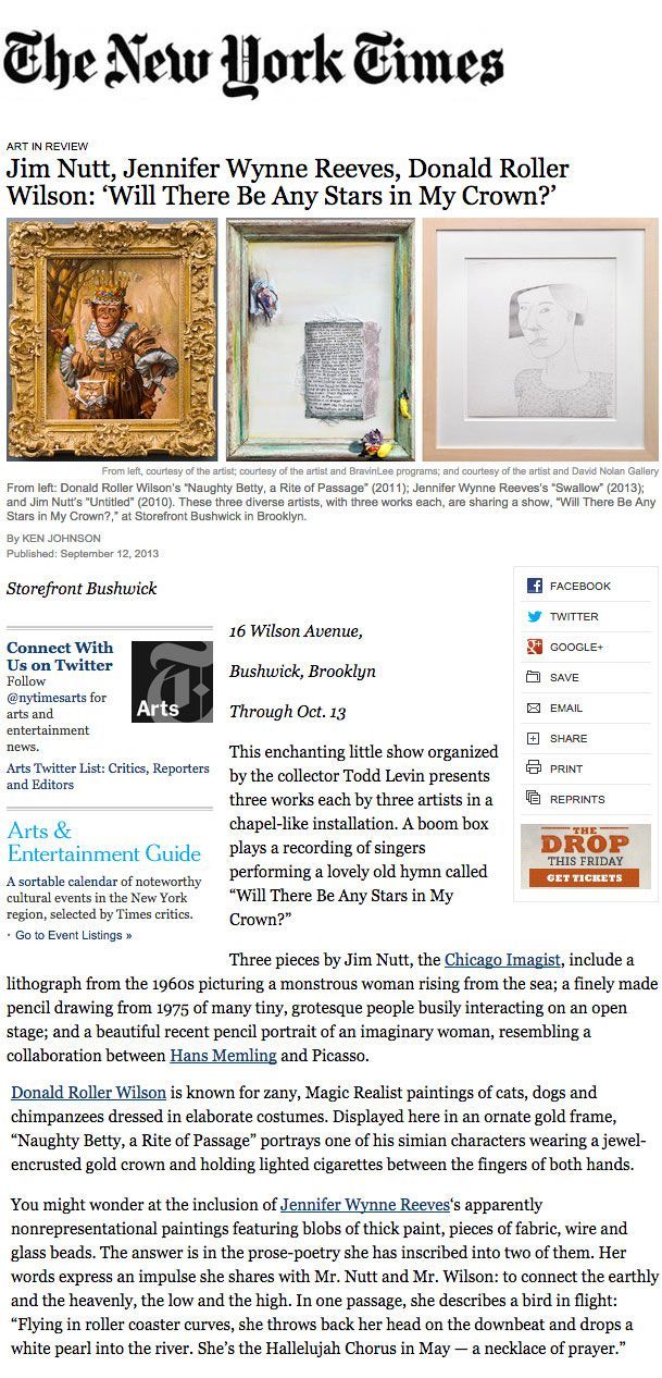 A page from the new york times shows a collage of paintings.