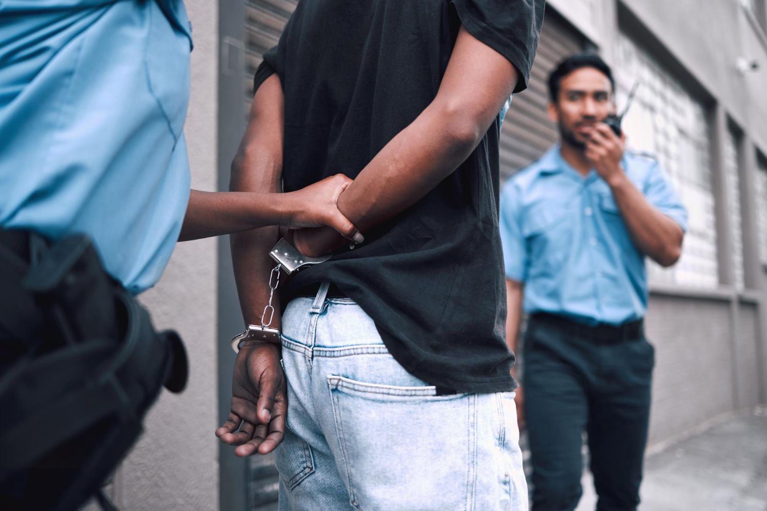 An image of police catching a criminal