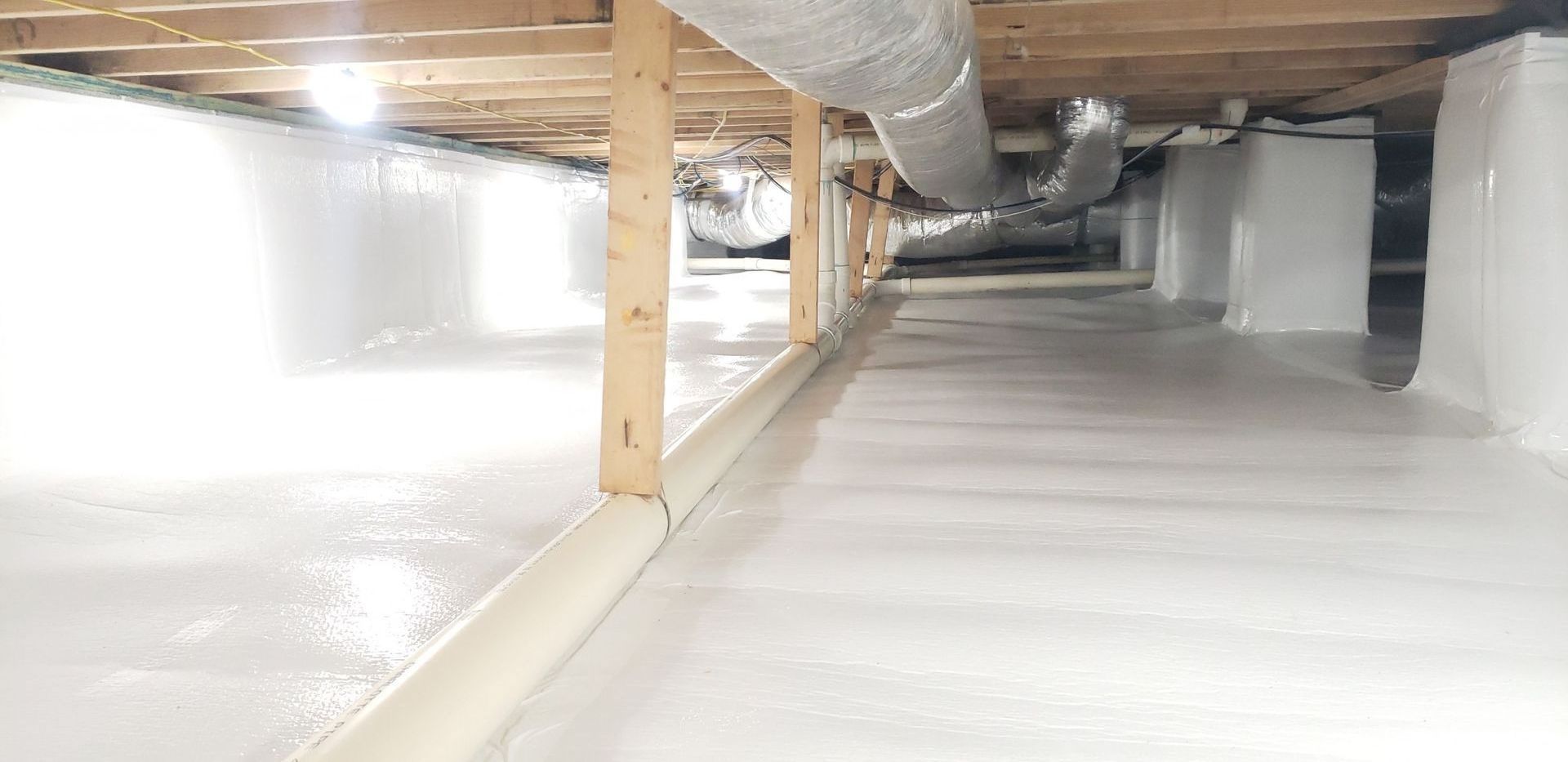 Piples in crawl space.
