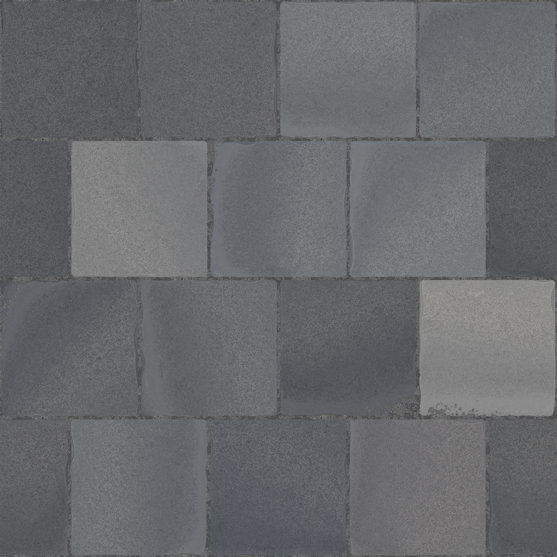 Dark gray rectangular tiles arranged in a staggered pattern.