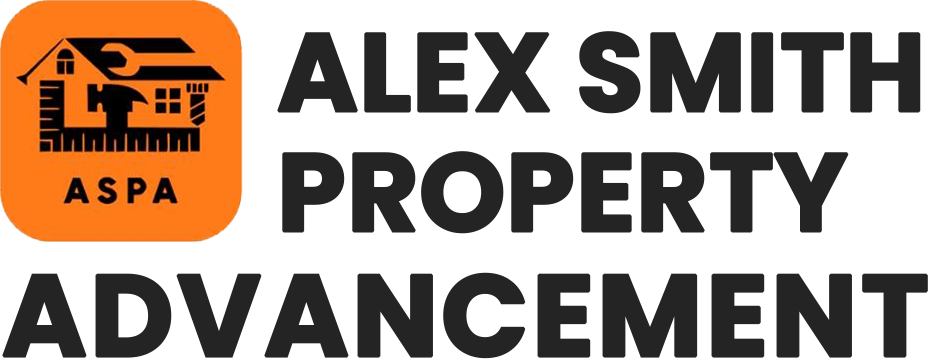 Logo: Alex Smith Property Advancement, orange square with house icon and "ASPA."