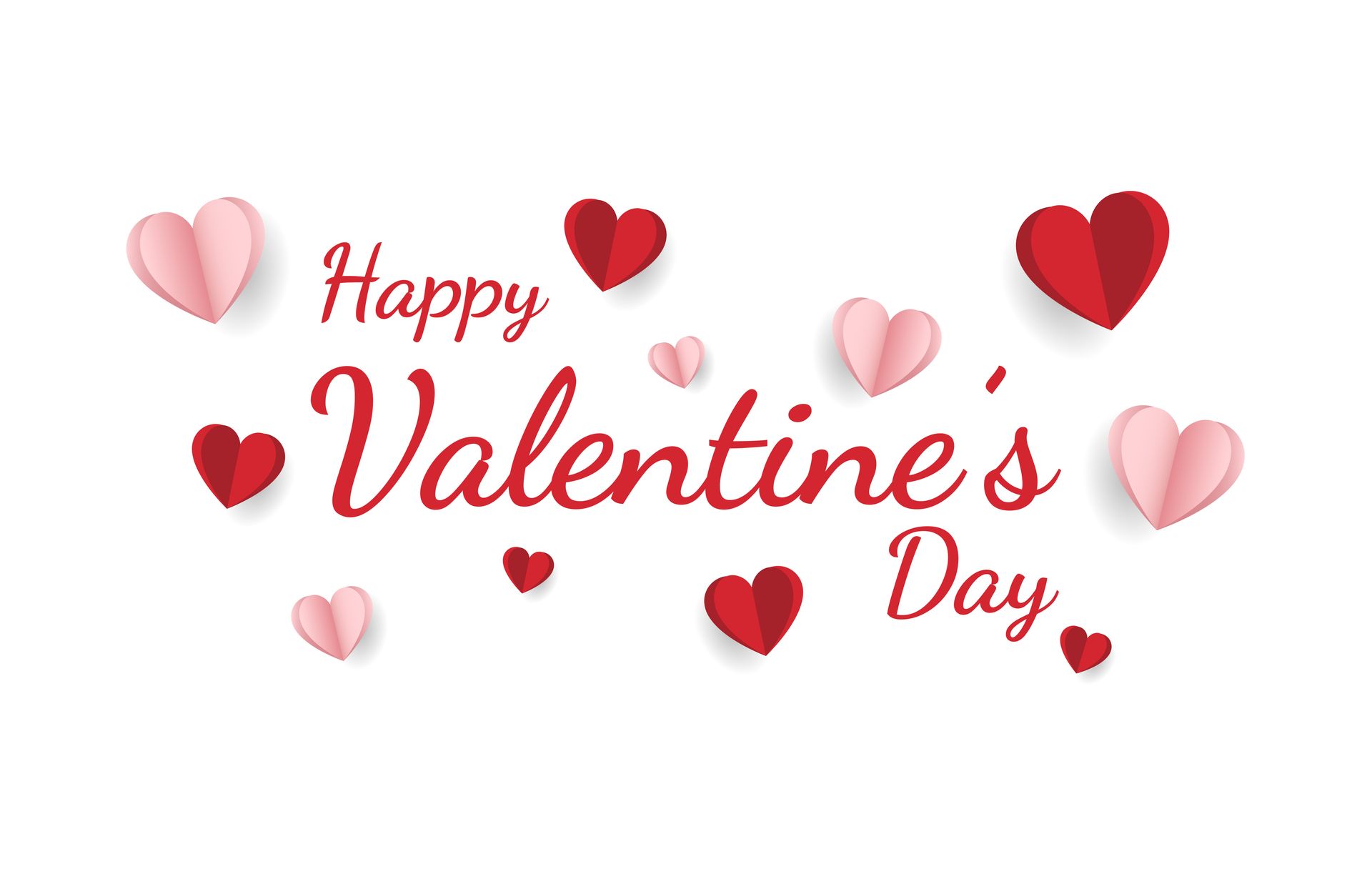 Graphic saying Happy Valentine's day in big font