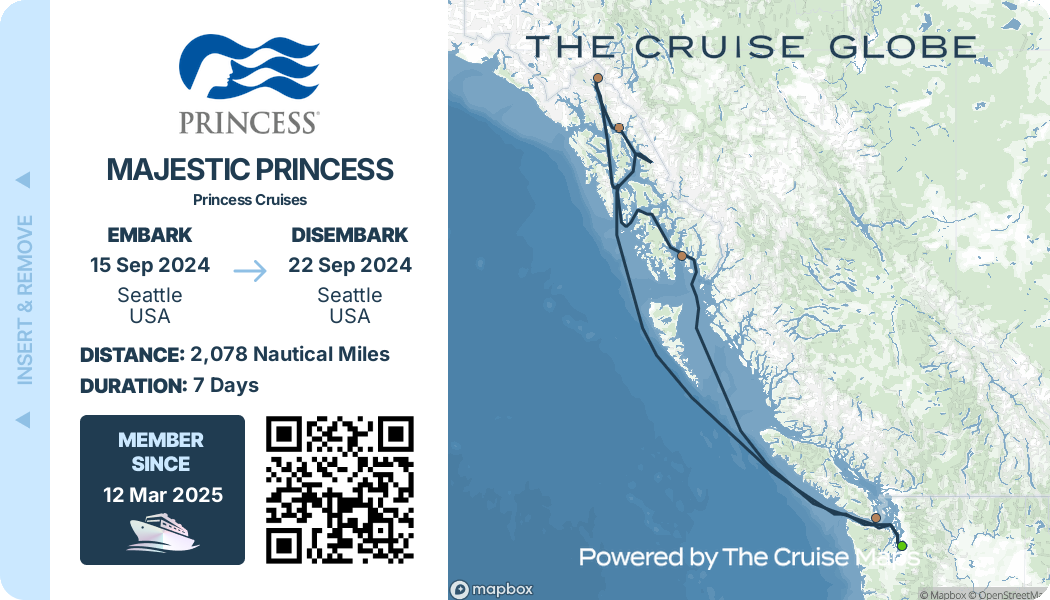 A cruise ticket for the cruise globe princess majestic princess