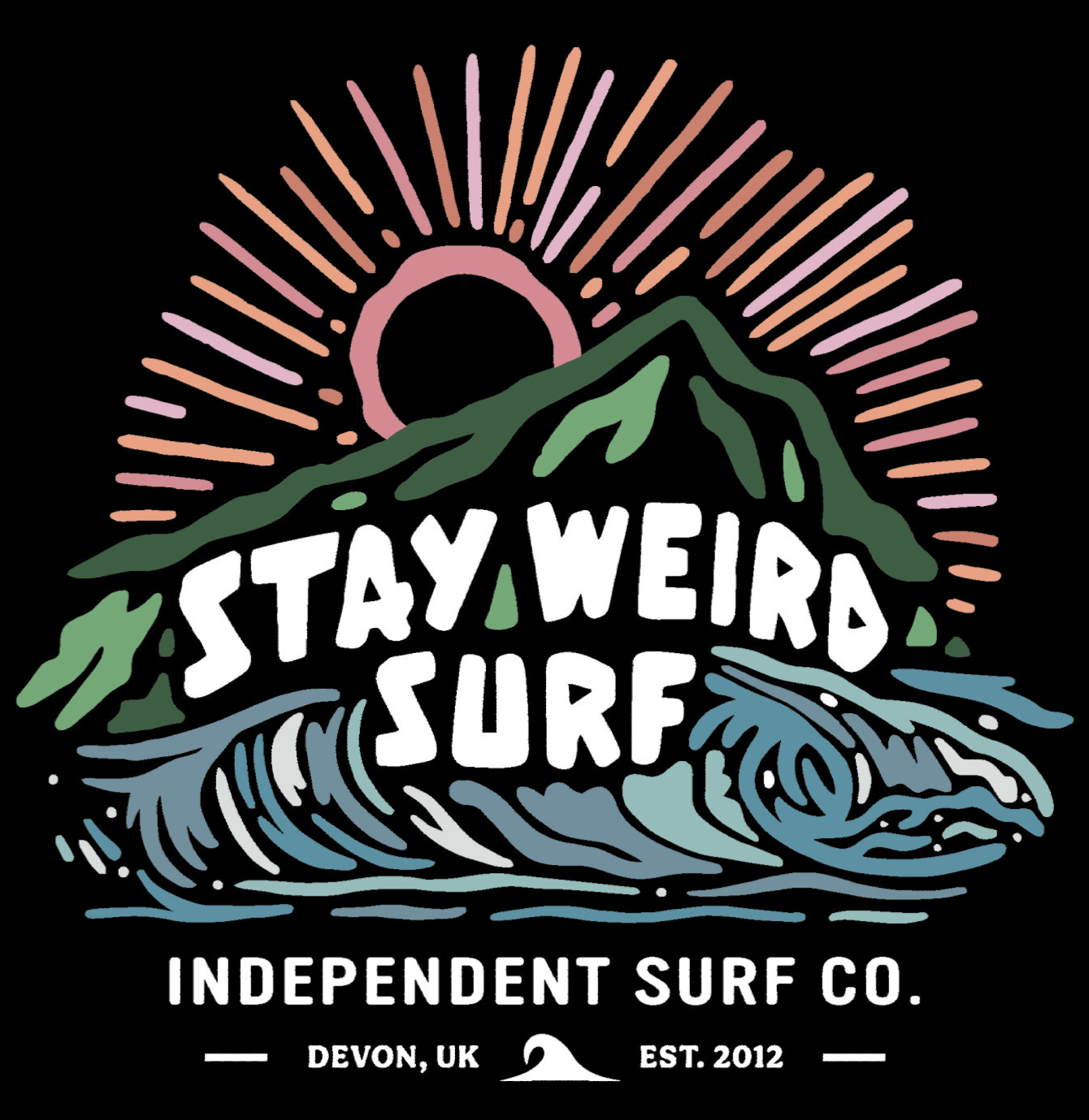 stay weird surf sticker